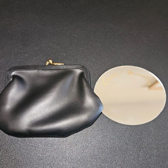 Vintage 1950's Escort Bag Black Croc Embossed Leather Small Tote - Picture 7 of 11